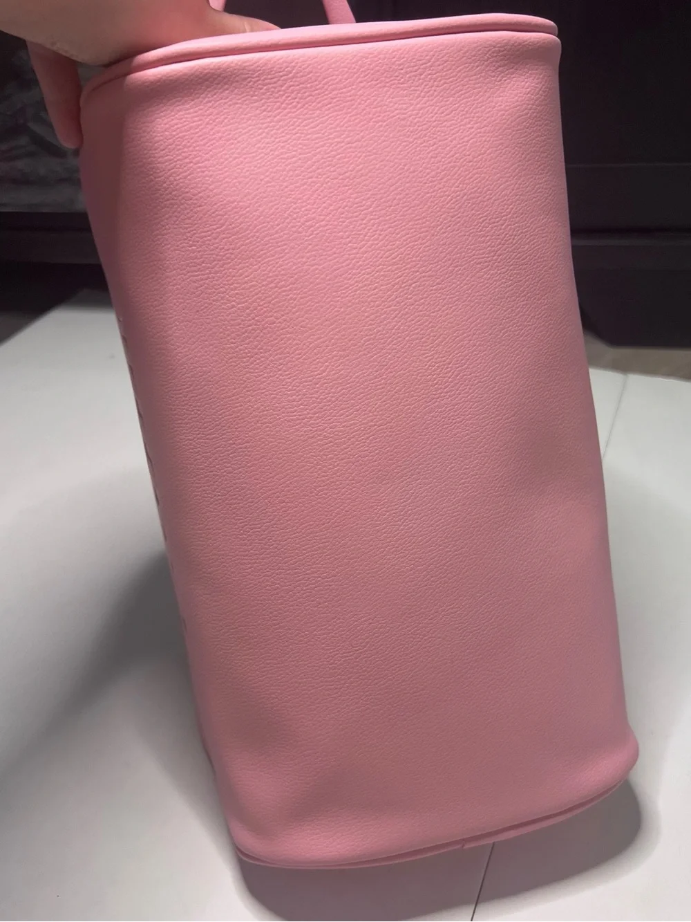 TRULY Pink Embossed Dual-Zip Cosmetic Case